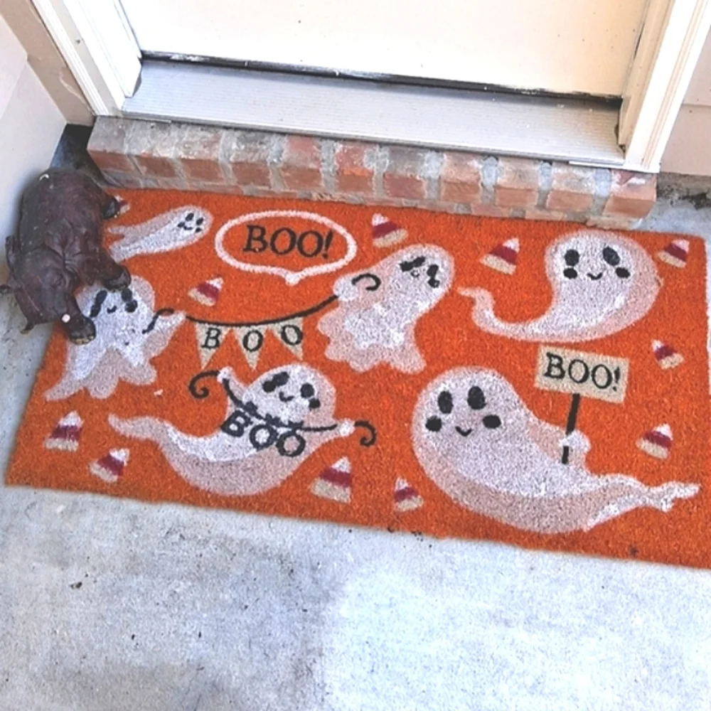 HALLOWEEN Ghost Boo Candy Corn Welcome Doormat